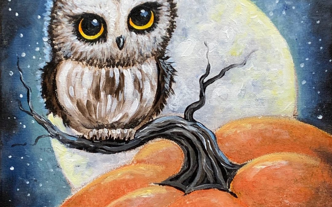 “Little Hooter” Canvas Class — Wines and Designs — $42 ($12 Deposit)